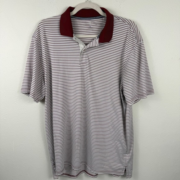 Southern Tide Other - Southern Tide Mens XL Striped Short Sleeve Polo Shirt Maroon White Skipjack Logo